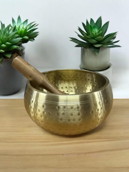 Dövme Pirinç Tibet Yoga Meditasyon Çanı Kase 14cm